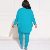 EVE Plus Size Solid Color Cardigan And Bottoming Pants 2 Piece Pant NNWF-7757