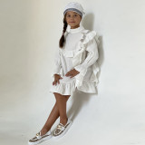 EVE Kids Girls Fashion Lantern Sleeve Ruffles Midi Dress GMYF-Y6193