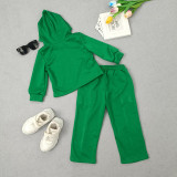 EVE Kids Letter Print Hooded Sweatshirt And Pant Two Piece Set GMYF-Y6205