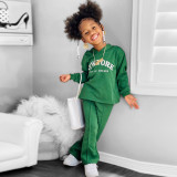 EVE Kids Letter Print Hooded Sweatshirt And Pant Two Piece Set GMYF-Y6205