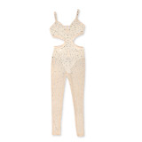 EVE Sexy Mesh Hot Drilling Sling Jumpsuit SH-390432