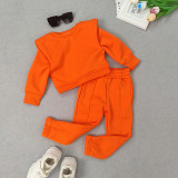 EVE Kids Solid Color Sport Sweatshirt Two Piece Pant Set GMYF-Y6206