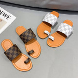 EVE Casual Plaid Clip Toe Flat Slippers TWZX-010