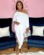 EVE Plus Size Fashion Slash Shoulder Loose Two Piece Pants Set QXTF-8899