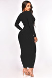 EVE Deep V Neck Hollow Out Slim Maxi Dress ME-8251