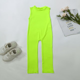 EVE Kids Girls Fashion Sleeveless Solid Color Jumpsuit GMYF-Y6031