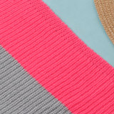 EVE Plus Size Knits Color Blocking Long Sleeve Sweater Cardigan NY-086