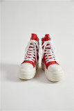 EVE Fashion PU Leather Side Zipper Lace-up High-top Canvas Shoes ZPTX-5310P