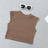 EVE Kids Girls Solid Color Sleeveless T Shirt GMYF-Y6142