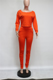 EVE Solid Color Long Sleeve Tops And Ruched Pant Two Piece Set ME-Q657