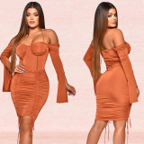 EVE Sexy Tube Tops Tie Up Mini Dress BY-6065