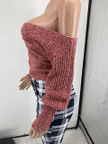 EVE Sexy Off Shoulder Backless Sweater Tops YH-5280