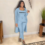 EVE Casual Letter Print Long Sleeve Three Piece Set JRF-3721