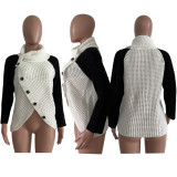 EVE Casual Color Contrast High Collar Sweater TR-1239