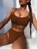 EVE Sexy Solid Color Swimsuit Two Piece Set CSYZ-B178W