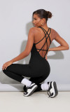 EVE Solid Color Sleeveless Skinny Yoga Jumpsuit MZ-2771