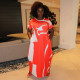 EVE Plus Size Print Short Sleeve Maxi Dress NNWF-3009