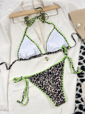 EVE Sexy Leopard Print Bandage 2 Pcs Bikinis Set CSYZ-681Q