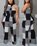 EVE Fashion Print Single Shoulder Sleeve Jumpsuit GSRX-3012