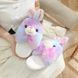 EVE Colorful Rabbit Non-slip Home Warm Plush Slippers GJCF-L111