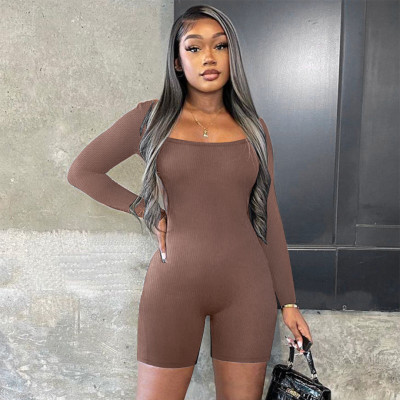 EVE Sexy Solid Color Backless Romper ASL-6622