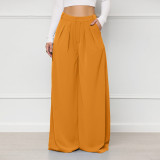 EVE Plus Size Solid Color Loose Wide Leg Pant SH-390443