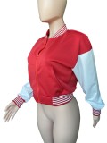 EVE Casual Zipper Splicing Long Sleeve Baseball Jacket WUM-22124