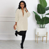 EVE Sexy Long Sleeve Sequin Shirt Dress NY-2625