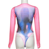 EVE Fashion Print Slim Long Sleeve Bodysuits GYME-K22K23691