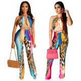 EVE Sexy Printed Backless Jumpsuit TE-4535