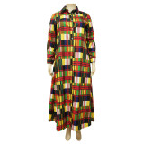 EVE Plus Size Loose Print Shirt Dress (Without Belt)NNWF-3153