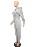 EVE Casual Hooded Solid Color Zipper Jumpsuit BN-9401
