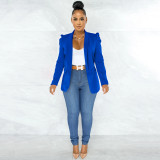 EVE Solid Color Ruched Sleeve fashion Blazer BGN-0005