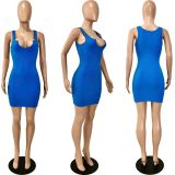 EVE Solid Sleeveless Slim Mini Dress YNSF-1659