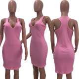 EVE Sexy Solid Sleeveless Dress OJS-9213