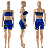 EVE Print Wrap Chest Shorts Two Piece Set NYMF-207