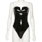 EVE Sexy Wrap Chest PU Leather Bodysuits GYME-1735682