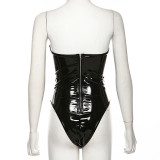 EVE Sexy Wrap Chest PU Leather Bodysuits GYME-1735682