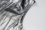 EVE Solid Color Slash Shoulder Sleeveless Mini Dress BLG-289917K
