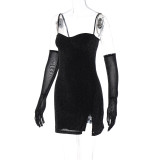 EVE Slim Sexy Elegant Sling Dress With Gloves GKLK-10678W