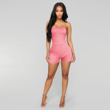 EVE Sexy Solid Wrap Chest Yoga Romper TE-4568