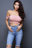 EVE Fashion Sexy Solid Color Crop Tops WY-6313