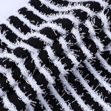 EVE Black White Stripes Backless Sling Romper FL-22513