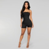EVE Sexy Solid Wrap Chest Yoga Romper TE-4568