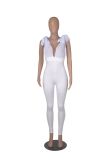 EVE Sexy Solid Mesh Bandage Jumpsuit MZ-2777