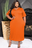 EVE Plus Size Solid Hooded Maxi Dress LFDF-90063