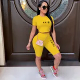 EVE Fashion Backless Tie Up Pullover Shorts Two Piece Set XMF-235