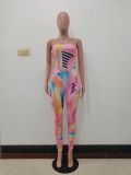 EVE Fashion Sexy Print Tube Top Jumpsuits JRF-249