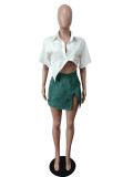 EVE Fashion Irregular Shirt Mini Skirt Two Piece Set MEM-88470
