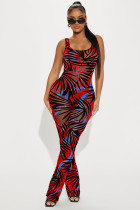 EVE Printed Mesh See-through Sexy Jumpsuit ME-8289
